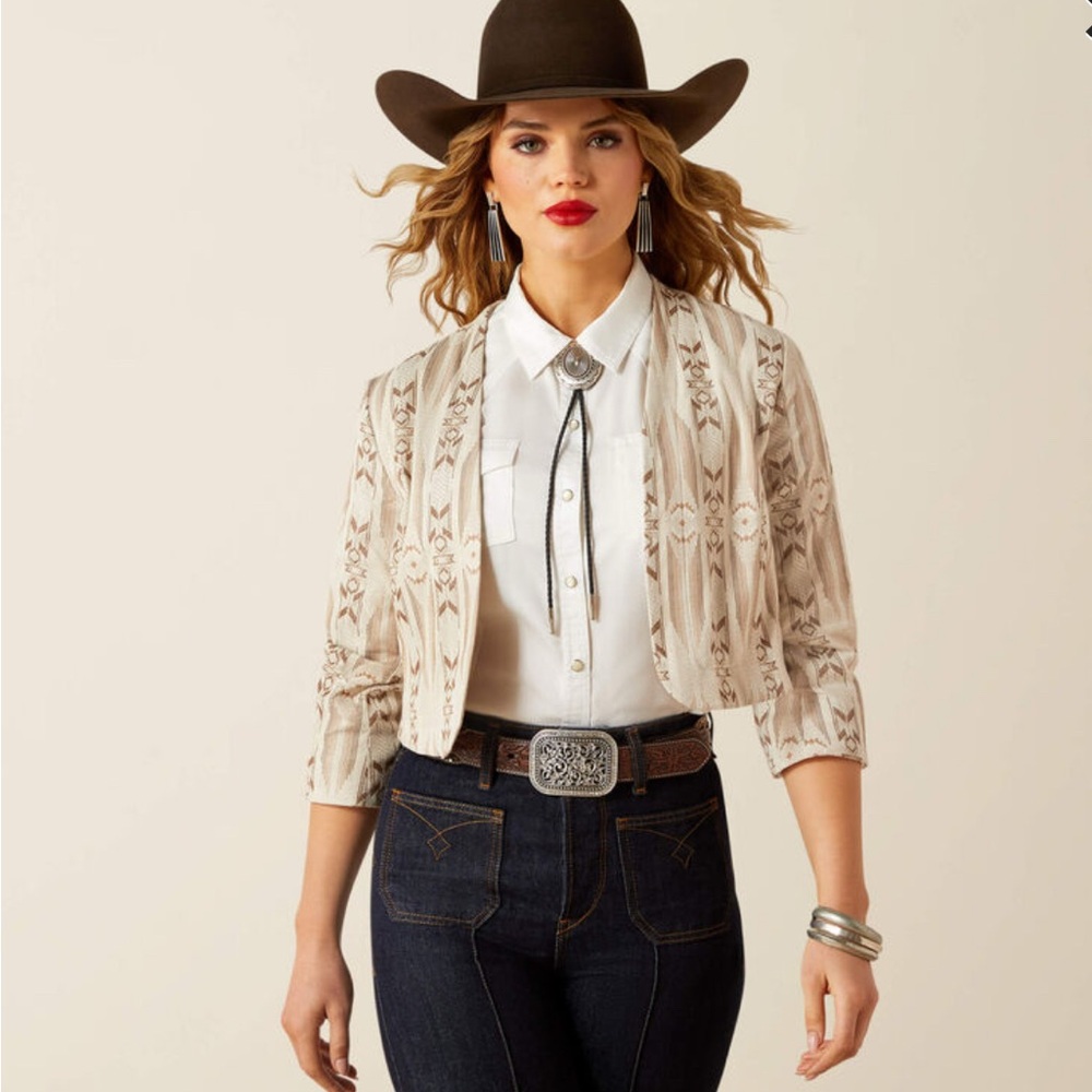 Ariat Light Brown Patterned Jean Jacket - image 2